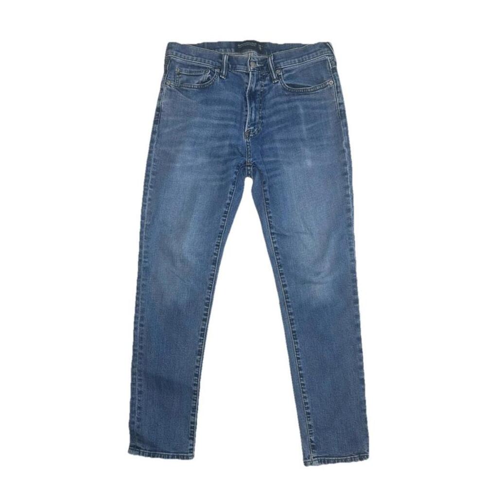 Lot of 2 Abercrombie Fitch Athletic Skinny Stretch Jeans Mens 31x30 Medium Wash - Picture 8 of 9